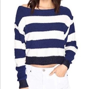 Free People Candyland Striped Soft Terry Sweater Size S